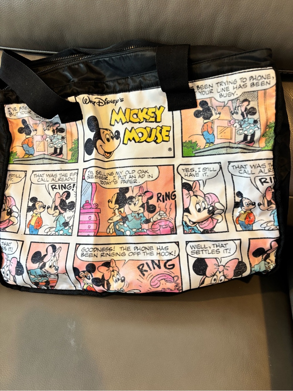 Disney Mickey Mouse Comic Panel Tote Bag - Black, Cream, Pink, Yellow